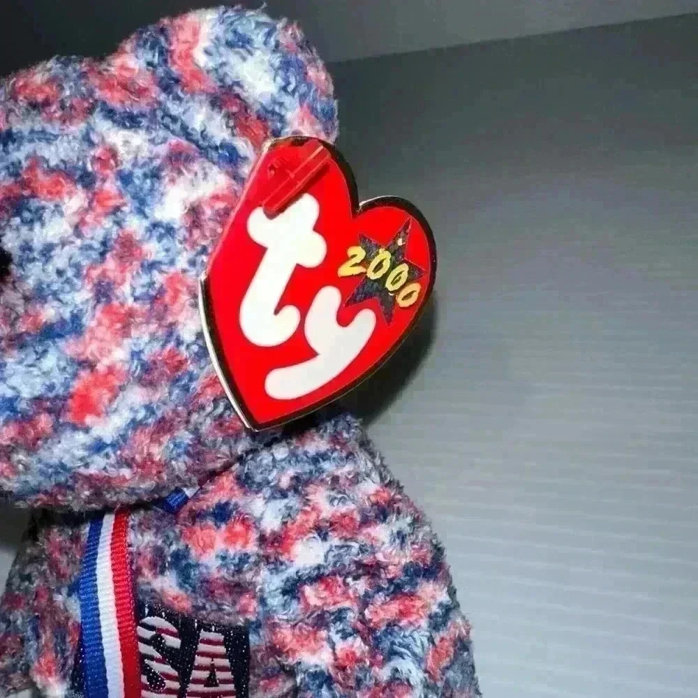Ty Beanie Baby USA Red Blue Plush Stuffed Animal 2000 P.E. Pellets